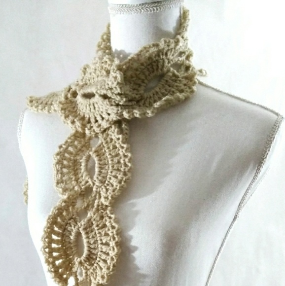 🍁Scarf + Gloves Set Crochet Lace - Picture 3 of 6